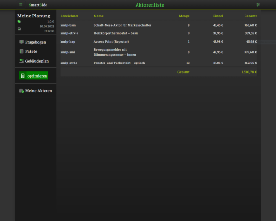 EBuilder - Aktoren-Liste